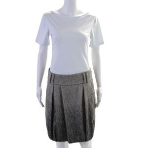 Gunex Womens Wool Pleated Ombre Pencil Skirt Gray Size 6